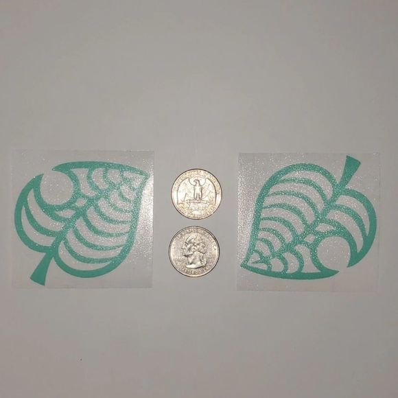 Animal Crossing Leaf Vinyl Decals set of (2) - Picture 1 of 7